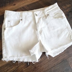 DKNY white denim cutoff shorts